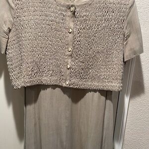 Elegant Gray Short Sleeve Dress